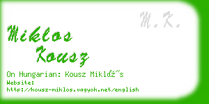 miklos kousz business card